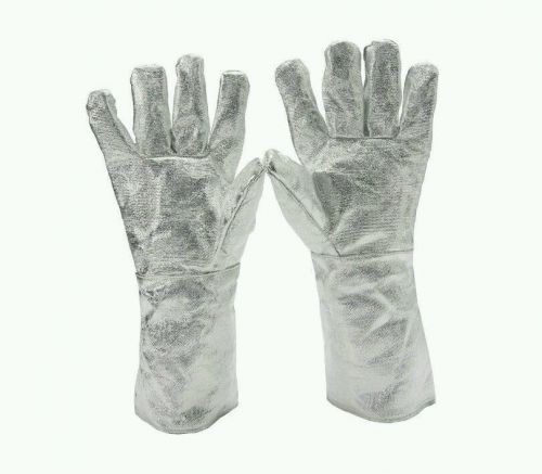 High temp(1000°c) heat resistant aluminized safety welding work gloves 55cm for sale