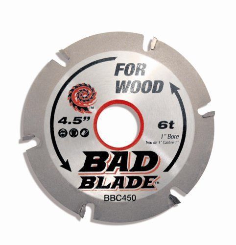 KwikTool USA BBC450 Bad Blade Carver 4-1/2&#034; 6 Tooth With 1&#034; Arbor And 7/8&#034;, And