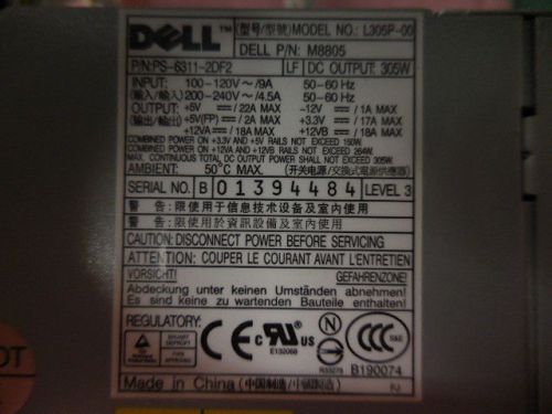 1 PC DELL L305P-00  POWER SUPPLIES AC