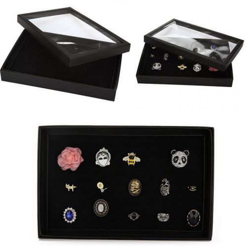 100Pcs Ring Capacity Jewelry Display Tray Box Ring Storage Case Organiser Holder