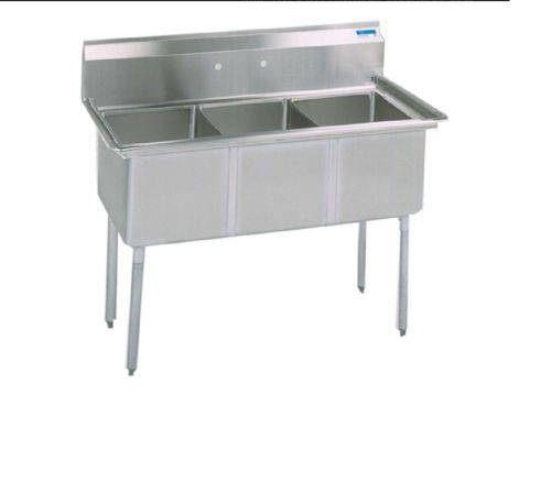 Stainless steel 3 compartment sink 18&#034;x18&#034;x12&#034;(bowl) restaurant bbks-3-18-12 for sale