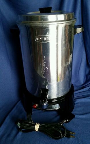 West Bend Coffee Percolator 30 Cup 3510 Aluminum Vintage Commercial Residential