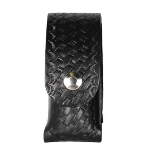 Boston leather 5535-3-n black basketweave chemical spray holder w/ nickel snap for sale