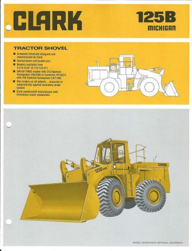 Equipment Brochure - Clark - Michigan - 125B - Wheel Loader - c1980 (E3094)
