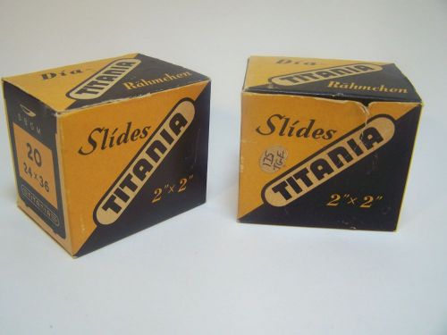 Titania Glass Slides 2 x 2  36mm 26 mm Rahmchen Germany  2 boxes 20 slides Each.