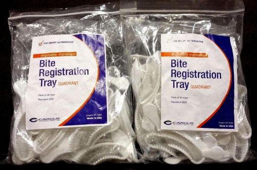 Dental Bite Registration Disposable White Impression Trays Quadrant 70pcs