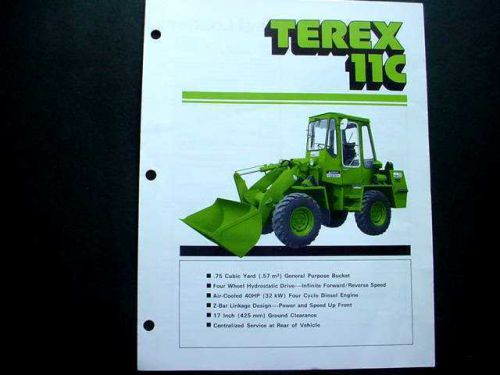 Terex 11C &amp; 66C Wheel Loader Literature 4 pieces