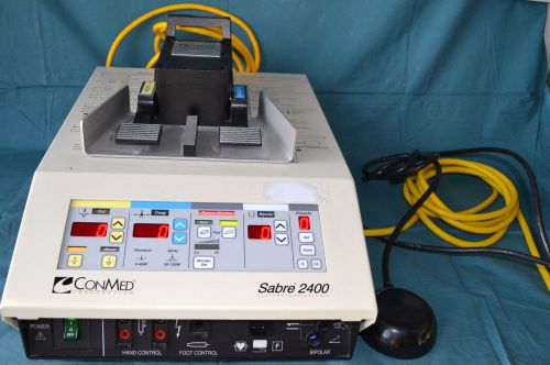 Conmed Sabre 2400 Electrosurgical Unit / Bipolar &amp; Monopolar Footswitch &amp; Manual