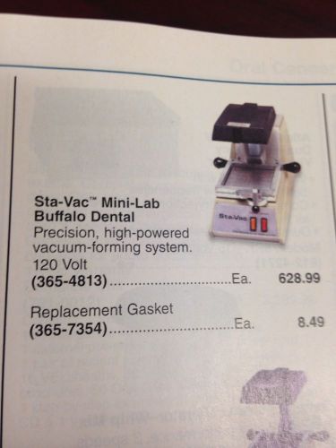 Buffalo Dental Sta-Vac Vacuum Forming System Retail $628.99