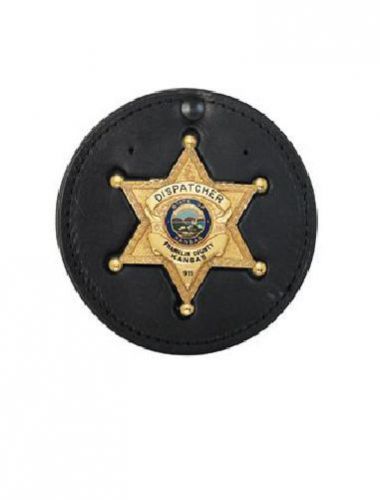 Boston Leather 600-5005 Recessed Circle Badge Holder Hard Leather S251