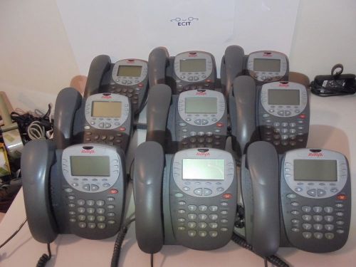 Lot of 9x Avaya 4610SW IP VOiP Office Business Phone w/ Handset &amp; Stand
