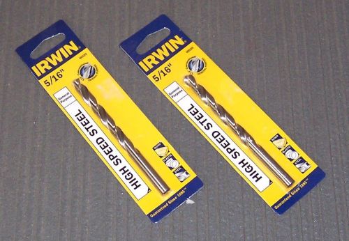 2 ea. 60520 irwin 5/16&#034; jobber length hss drill bits for sale