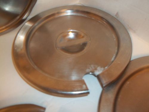 LOT OF 6 STAINLESS STEEL INSERT LIDS ROUND