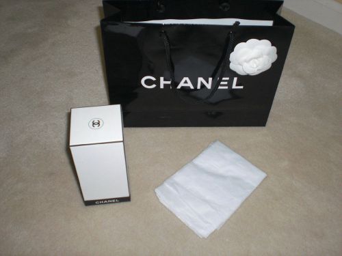 CHANEL STORE MERCHANDISE BAG WITH ROSETTE &amp; EMPTY CHANEL BOX WITH TISSUE