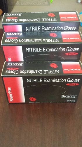 300 skintx black nitrile exam pf gloves - size medium for sale