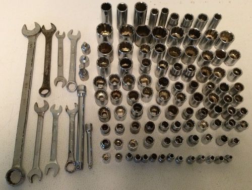 Lot of Tools Sockets Wrenches Vintage Master Mechanic tool box 100+ tools
