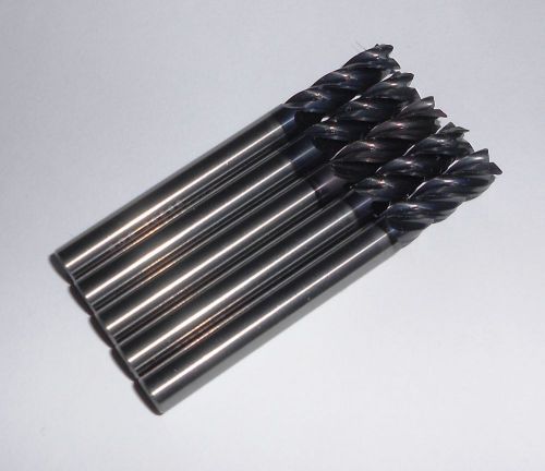 Lot of 5, sgs 1/4 dia 4 flutes, carbide single end square altin variable helix for sale