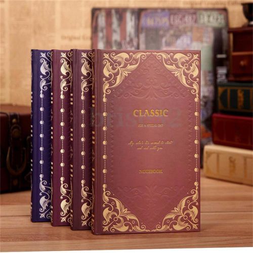 Classic Vintage Retro Notebook Writer Blank Journal Diary Book Paper Hard Cover