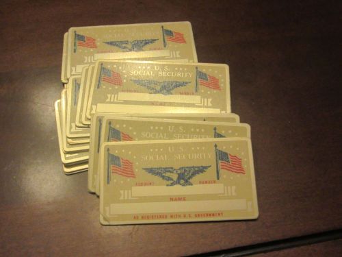 Lot of 20+ Vintage Blank Aluminum Metal American Flag Social Security Cards