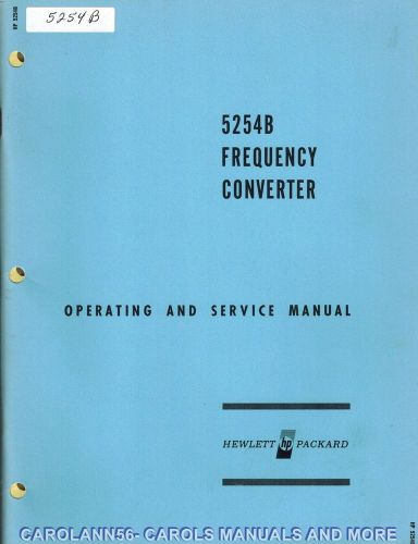 HP Manual 5254B FREQUENCY CONVERTER