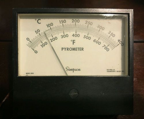 Simpson Model 29 Vintage 0 - 700 DFG F - PYROMETER temperature thermocouple