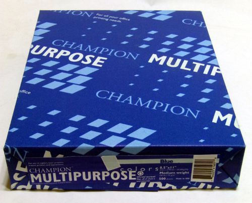 CHAMPION Multipurpose Copy Paper 20 Pound 8-1/2 x 11 - BLUE - 1 Ream of 500