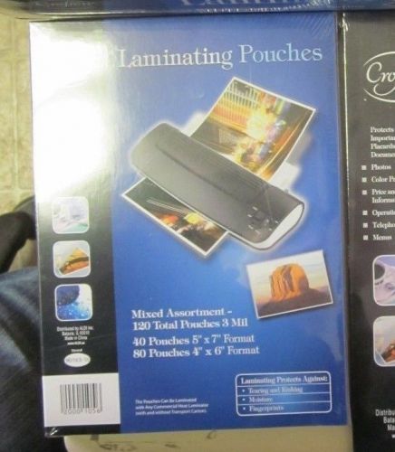 Crofton laminating pouches mixed assortment 120 total pouches 3 mil 40 5&#034; x 7&#034;, for sale