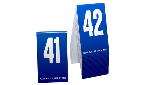Plastic Table Numbers 41-60- Blue w/ white number, Tent style, Free shipping