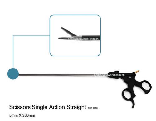 New Single Action Straight Scissors 5X330mm Laparoscopy