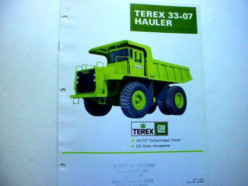 Terex 33-07, &amp; 33-05B Hauler Truck Pieces