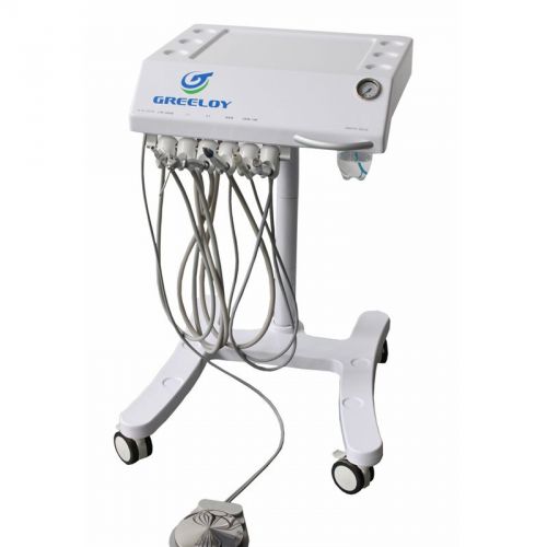 Mobile Dental Delivery Cart  Unit +LED Curing Light+Piezo Scaler+Triplex Syringe