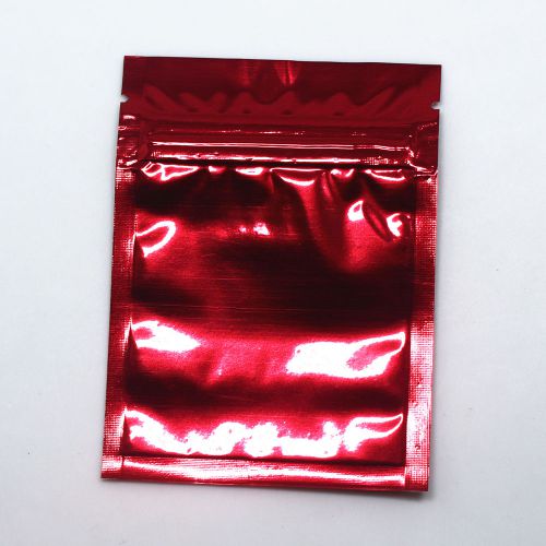 7.5x10cm Glossy Flat Red Aluminum Mylar Foil Zip Lock Bags Pouches Smell Proof