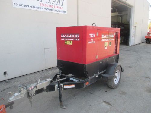 Used 2012 BALDOR TS35T Single Axle Trailer Mounted Generator #572261