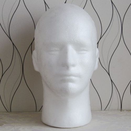 Male Head Model Styrofoam Foam Mannequin Manikin Wig Glasses Hat Display Stand