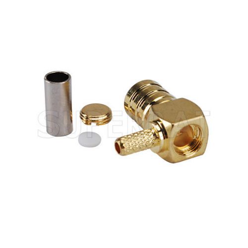 10pcs rf connector smb male right angle crimp with rg316,rg174,lmr100,rg178 gold for sale