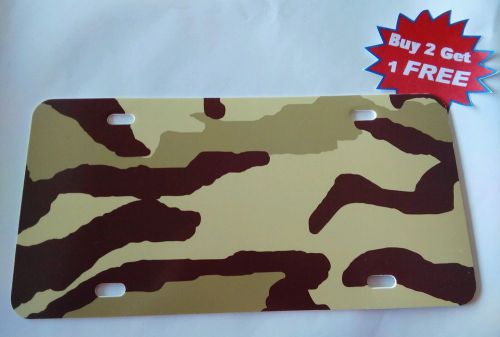BLANK 6&#034;x12&#034; PLASTIC LICENSE PLATE TAG BROWN CAMO DECAL SUBLIMATION AIR BRUSH