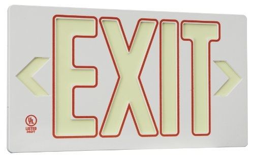 Jessup manufacturing glo brite 7130-b eco exit sign, single faced with frame, for sale
