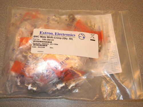 Extron 100-250-01 bnc male mhr mini high resolution cable crimp connector q=50 for sale
