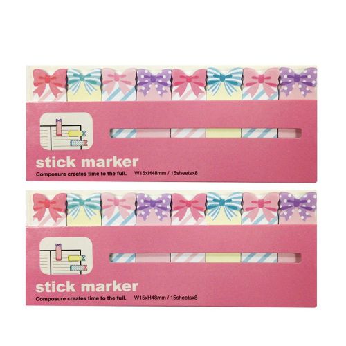 Wrapables Bookmark Flag Tab Sticky Markers Bows Set of 2