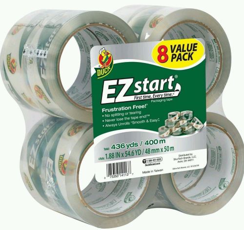 Duck Brand EZ Start packing tape 8 rolls  1.88 X 54.6 yd 2.6 mil