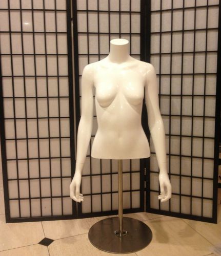 Beautiful Fiberglass Fashion Mannequin Female Torso Half-Body w/Display Stand