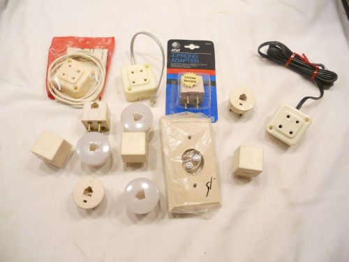 FOUR PRONG TELEPHONE ADAPTER PLUGS, LOT OF 14