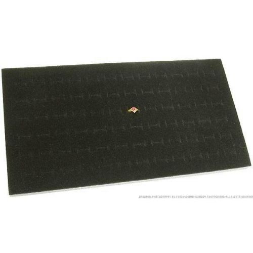 72 Slot Ring Jewelry Tray Foam Insert Display Pad Liner Black 14 1/4&#034;