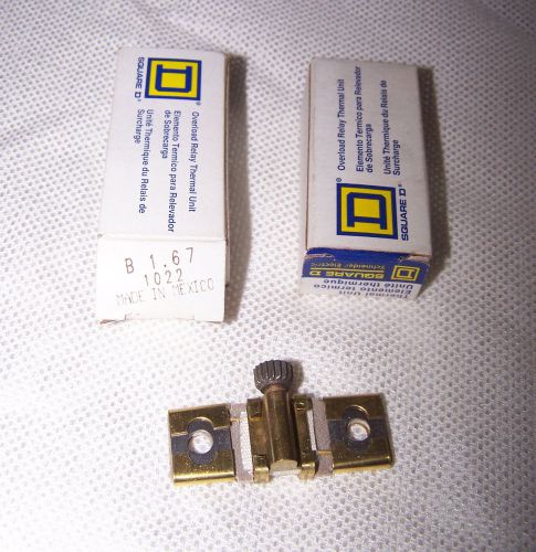 (2) new square d b 1.67 thermal overload heaters nib for sale