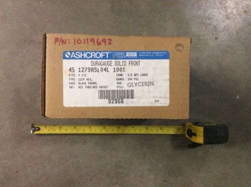 Ashcroft 45-1279AS-04L Dura gauge Solid Front Size:4_1/2 100PSI