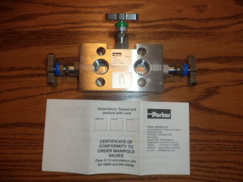 Nib parker 3 valve instumentation manifold p/n hds3m less seals with certificate for sale