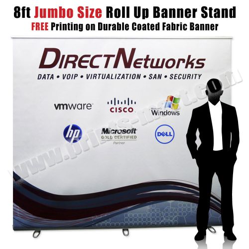 8&#039; Banner Stand Trade Show Pop Up Display Exhibits Booth Portable Display Kiosk