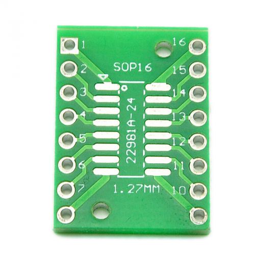 10PCS SOP16 SSOP16 TSSOP16 To DIP16 0.65/1.27mm IC Adapter PCB Board OX