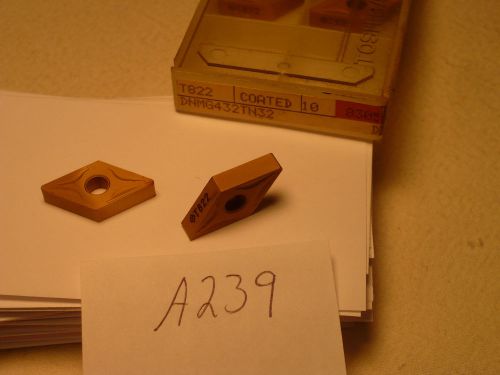10 new tungaloy dnmg 432 tn 32 carbide inserts. grade: t822  coated  {a239} for sale