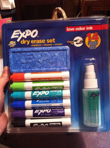 Expo Dry Erase Marker Set 14 Pack Chisel Board CleanerLow Odor Ink - New NIP